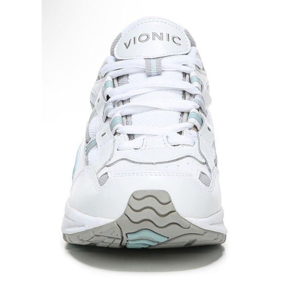 Vionic Sneaker Walker‎ Womens 11 Medium Blue White Leather 23Walk Shoe New - Picture 2 of 7
